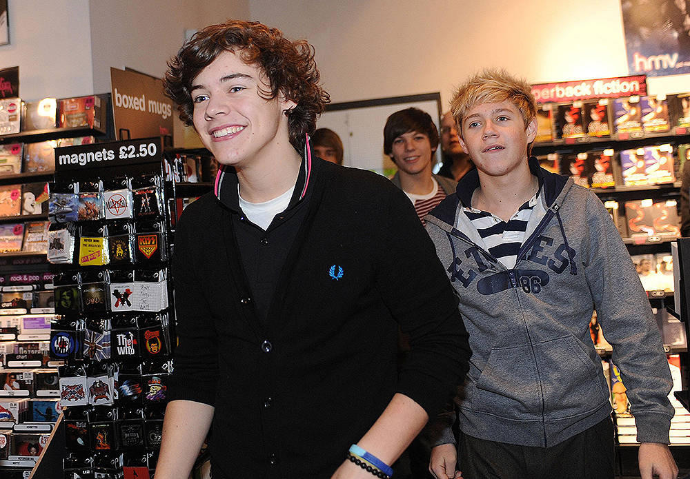 X-Factor 2010.X Factor's One Direction members Harry Styles (left) and Niall Horan arrive for an autograph signing session at the HMV store, Bradford. Picture date: Monday December 6, 2010. Photo credit should read: Anna Gowthorpe/PA Wire URN:9880410 (Press Association via AP Images)