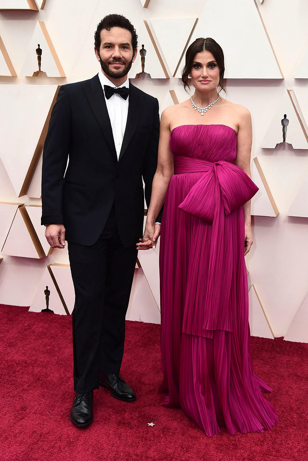 Aaron Lohr, Idina Menzel. Aaron Lohr, left, and Idina Menzel arrive at the Oscars, at the Dolby Theatre in Los Angeles
92nd Academy Awards - Arrivals, Los Angeles, USA - 09 Feb 2020