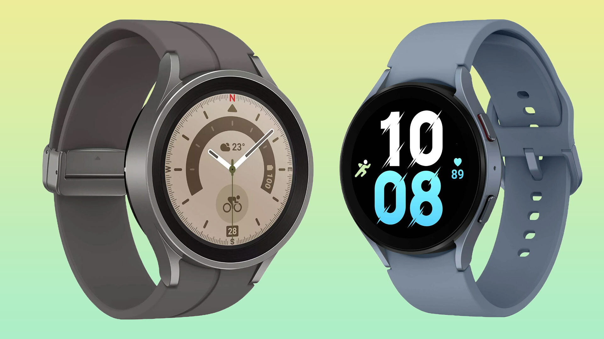 Galaxy Watch 5 Pro (left) and Galaxy Watch 5 (right)