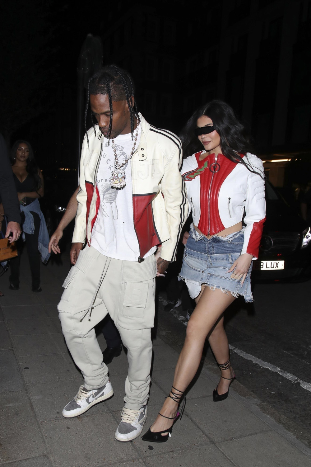 London, UNITED KINGDOM - Kylie Jenner and Travis Scott are the perfect unit as they coordinate outfits for a night out at The 22 in London, UK.Pictured: Kylie Jenner, Travis ScottBACKGRID USA 7 AUGUST 2022 BYLINE MUST READ: Old Boy's Club / BACKGRIDUSA: +1 310 798 9111 / usasales@backgrid.comUK: +44 208 344 2007 / uksales@backgrid.com*UK Clients - Pictures Containing ChildrenPlease Pixelate Face Prior To Publication*