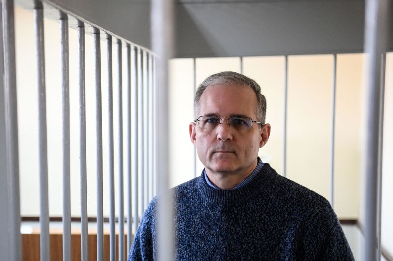 Paul Whelan, a former US Marine accused of spying and arrested in Russia stands inside a defendants' cage during a hearing at a court in Moscow on August 23, 2019. (Photo by Kirill KUDRYAVTSEV / AFP)        (Photo credit should read KIRILL KUDRYAVTSEV/AFP via Getty Images)